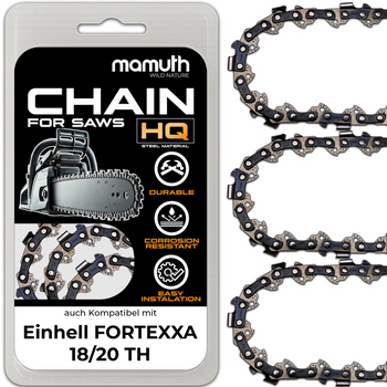 3x Sägekette Kettensäge 20cm 1,1mm 3/8" 33TG für Einhell FORTEXXA 18/20 TH AKKU