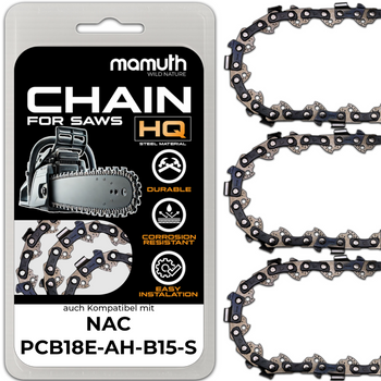 3x Sägekette Kettensäge 20cm 1,1mm 3/8" 33TG für NAC PCB18E-AH-B15-S
