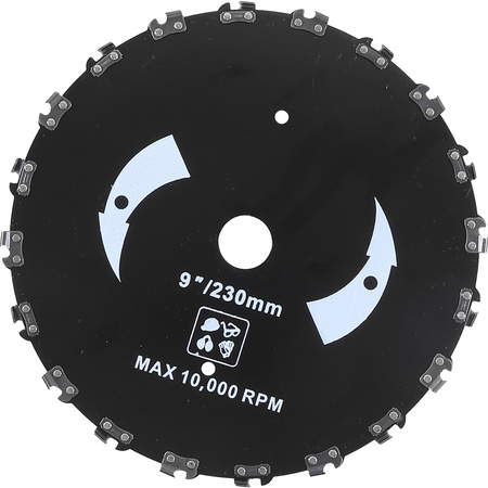 Kettenschneidblatt Ketten Kopf für Mortorsense Schneidkopf 23cm 25,4mm Mähkopf