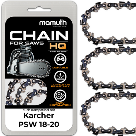 3x Sägekette Kettensäge 20cm 1,1mm 3/8" 33TG für Karcher PSW 18-20
