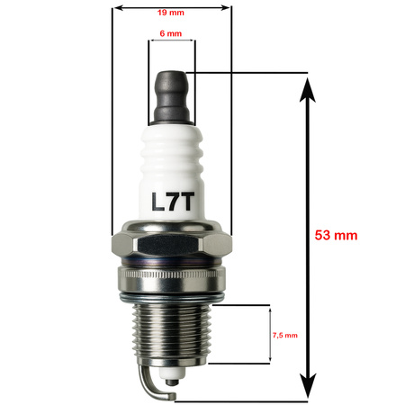 Zündkerze L7T für Motorsensen Kettensägen BPMR7A, BPMR8A CJ6Y, RCJ6Y, CJ7