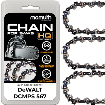 3x Sägekette Kettensäge 20cm 1,1mm 3/8" 33TG für DeWALT DCMPS 567 Hochentaster